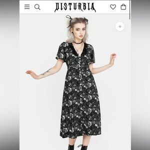 *NWT* Disturbia Nightbloom Button-Up Midi Dress